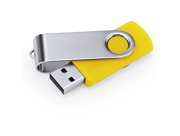 Memoria USB Marvin 16 GB con chip original y clip giratorio Amarillo detalle 10
