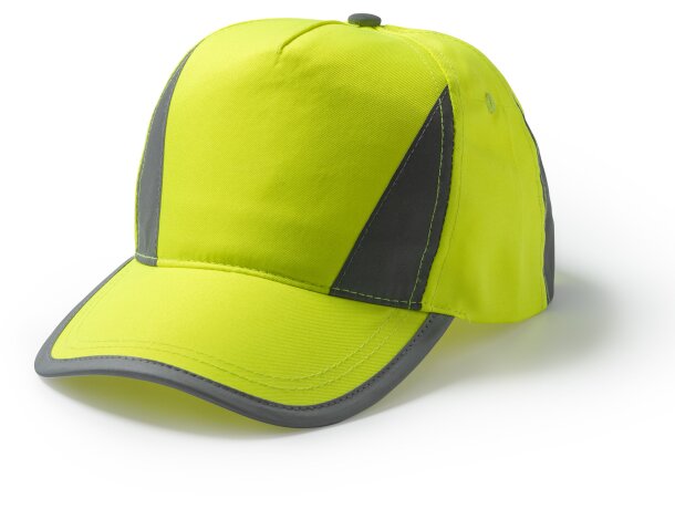 Gorra de béisbol barata poliéster Balder Amarillo fluor detalle 6