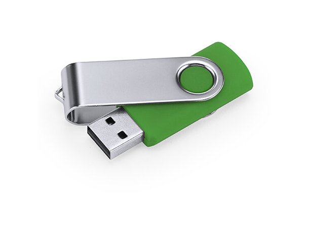 Memoria USB Marvin 16 GB con chip original y clip giratorio Verde helecho detalle 14