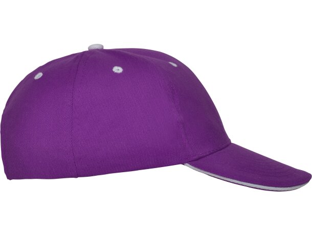 Gorras béisbol cierre velcro de algodón 260 g/m2 Panel Purpura detalle 56