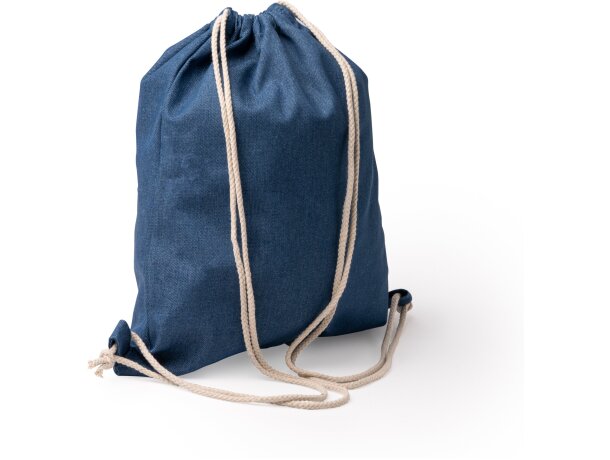 Mochila saco tejido vaquero y cuerdas de algodón Vaquero detalle 3