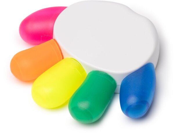 Set marcadores Punter con soporte forma de mano en 5 colores Blanco detalle 2