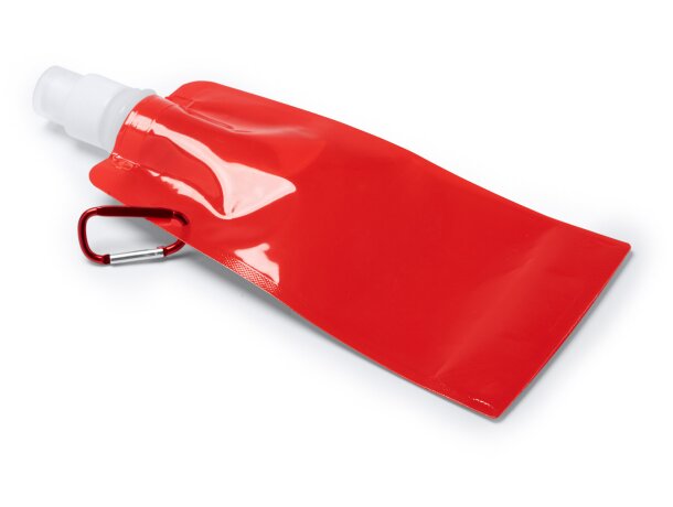 Bidón plegable Zipi 400ml PET con mosquetón de aluminio Blanco detalle 4