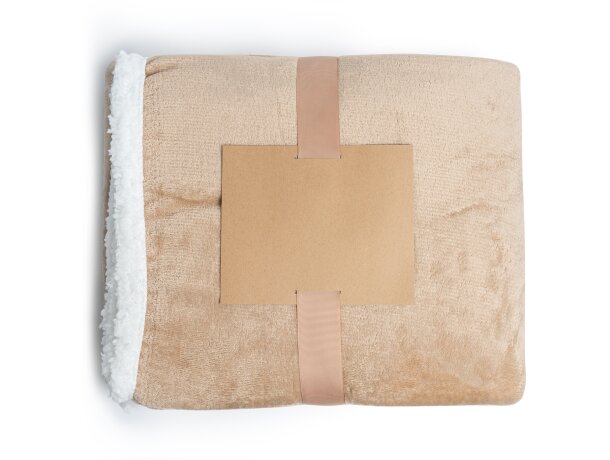 Manta tejido polar sherpa poliéster Glory Beige detalle 4