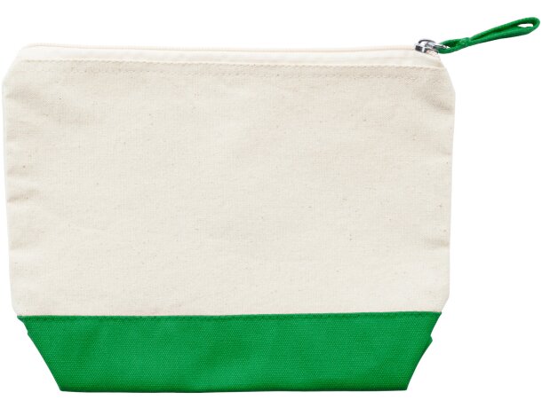 Neceser multiusos unisex algodón 280 g/m2 Doel Crudo/verde helecho detalle 9