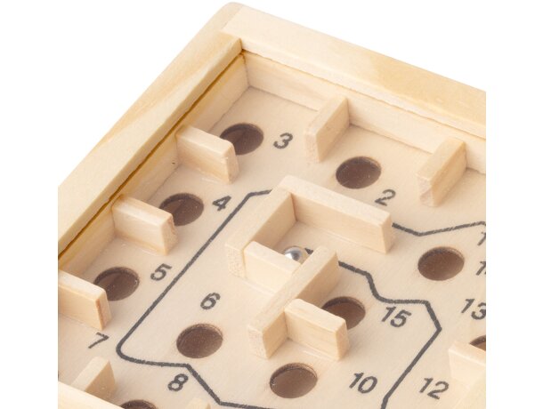 Juego de habilidad Minos en madera natural con laberinto Crudo detalle 2