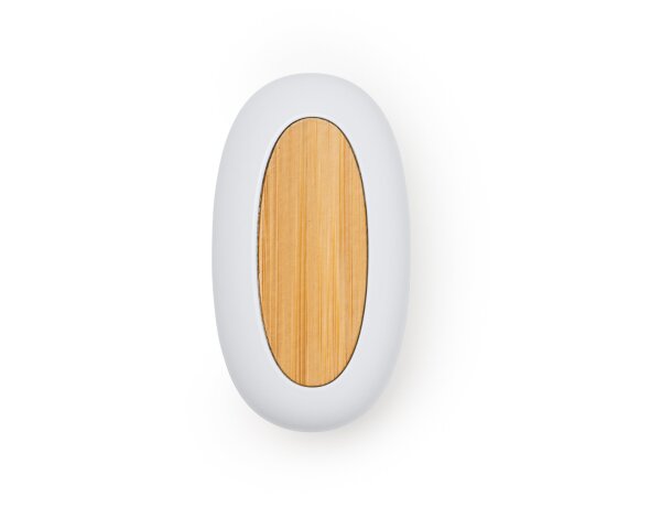Auriculares de plástico con detalles en bambú VALDI Blanco detalle 5