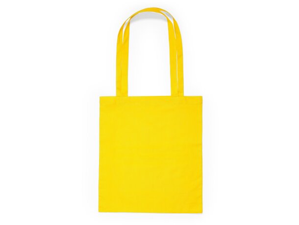 Bolsas de algodón personalizadas de asas largas reforzadas a color 105 g/m2 Amarillo detalle 9