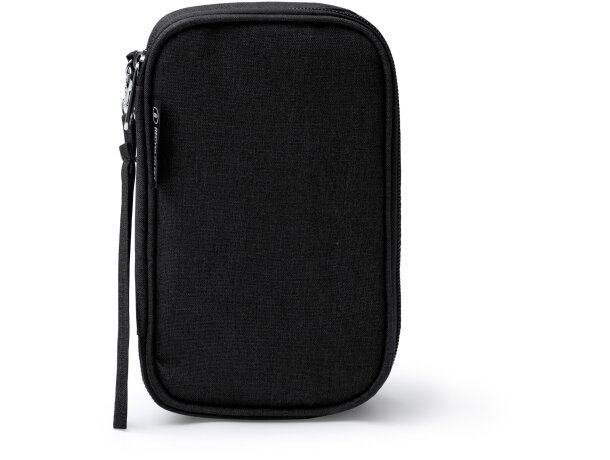 Estuche organizador Loky en RPET reciclado con compartimentos Negro detalle 4