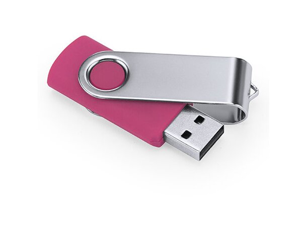 Memoria USB Marvin 16 GB con chip original y clip giratorio Fucsia detalle 17
