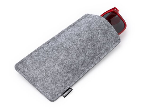Funda gafas Yoman en fieltro reciclado sostenible Gris detalle 1