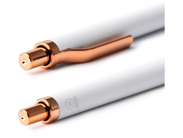 Bolígrafo Waler de aluminio reciclado con detalles en cobre Blanco detalle 2