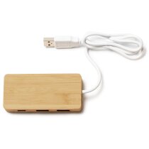 Hub USB promocional Neptune bambú 3 puertos cable