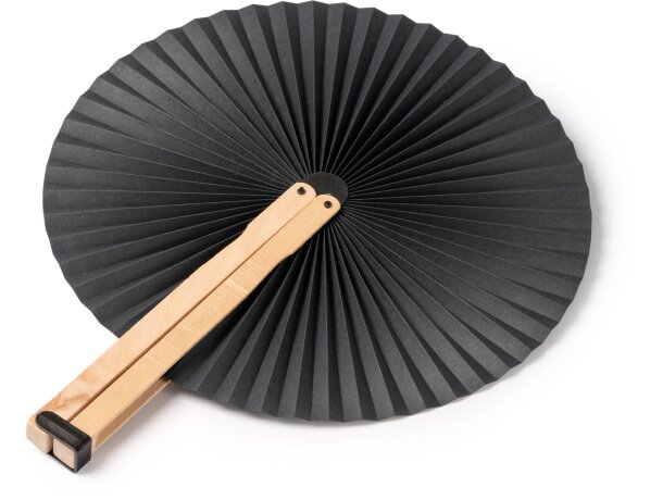 Abanico plegable Tao de madera natural personalizable Blanco detalle 5