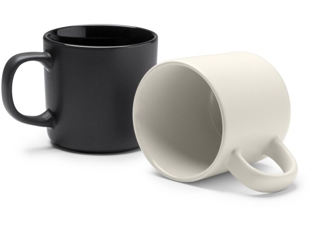 Taza cerámica Molis 300ml acabado mate Negro detalle 2
