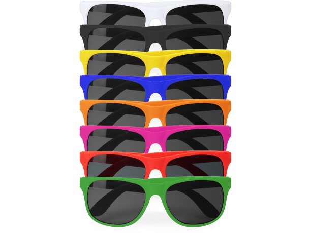 Gafas de sol serigrafiadas con montura en acabado mate y uv400 en pp Ariel Blanco detalle 1