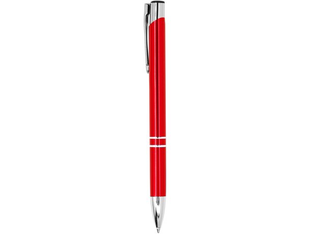 Bolígrafo metálico de aluminio pulsador tinta azul Rojo detalle 15