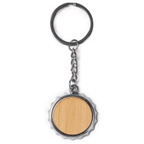 Llavero abridor Dupont bambú y metal cromado