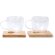 Set tazas Robus cristal borosilicato con bambú