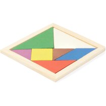Puzzle tangram Leis en madera natural con 7 piezas
