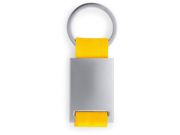Llavero con nombre metálico con cinta de poliéster Mineral Amarillo detalle 8