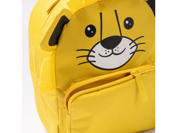 Mochila Bingo infantil RPET con diseño de animales Amarillo detalle 1