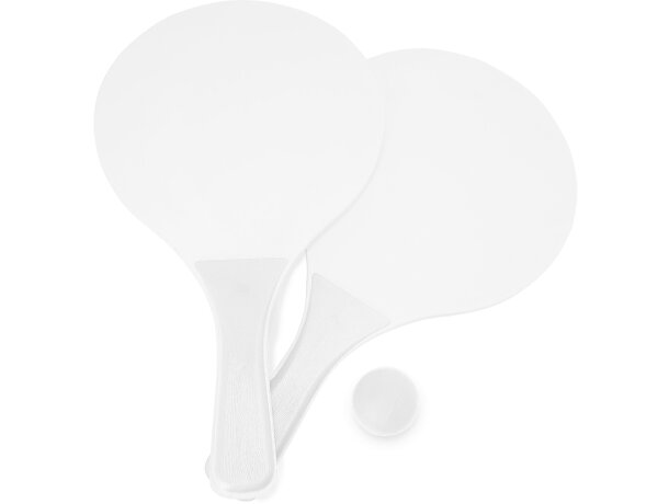 Juego de tenis para merchandising madera de colores variados Feroe Blanco detalle 3