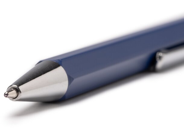 Bolígrafo Salom de bambú natural con clip cromado y carga jumbo Blanco detalle 1