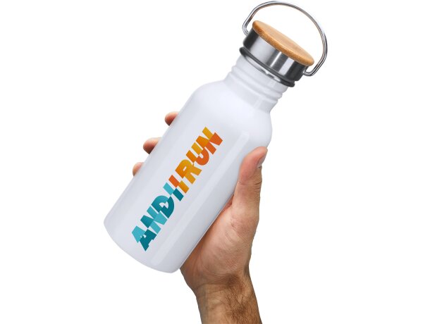 Botella de acero con asa plegable 620ml Boina Blanco detalle 1