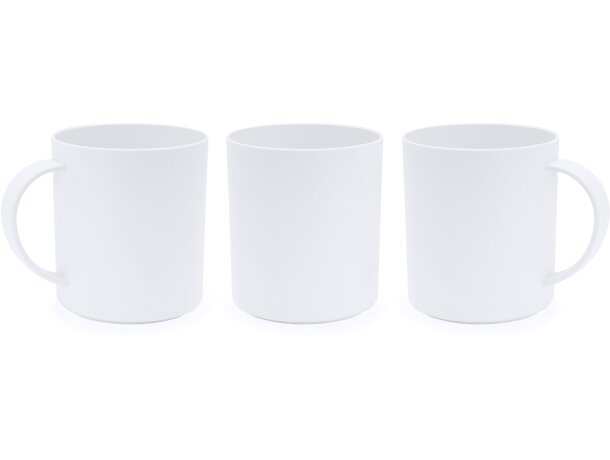 Taza estilo clásico de plástico pla 350ml Parcha Blanco detalle 2