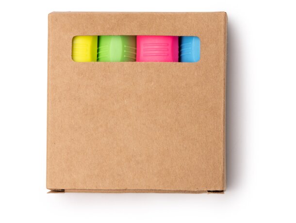 Set marcadores Rotux crudo con 4 colores en caja kraft Crudo detalle 4