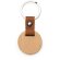 Llavero redondo madera con tira de polipiel