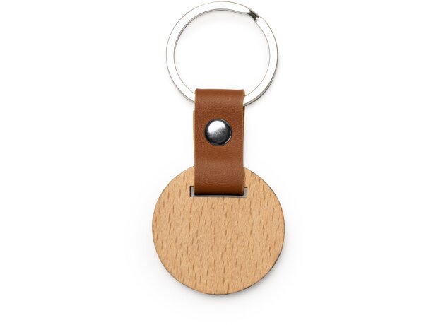 Llavero redondo madera con tira polipiel Marbel Ovalado detalle 6