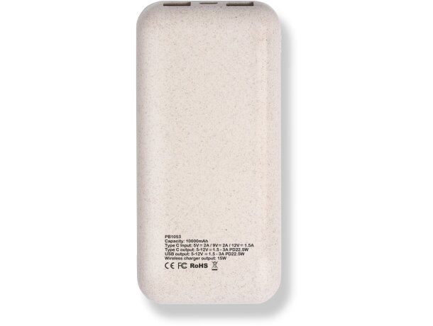 Powerbank 10000 mah bambú Blaster Crudo detalle 4
