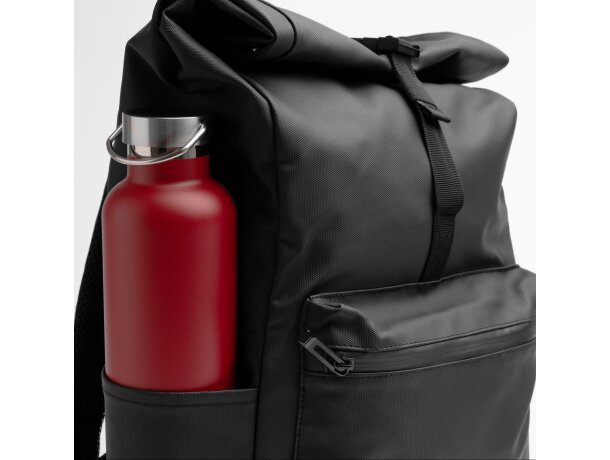Mochila Fenati negra PU Leather 21L para portátil 18 pulgadas Negro detalle 1