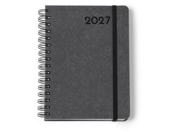 Agenda Kurtis cuero reciclado con anillas A5 día página detalle 3