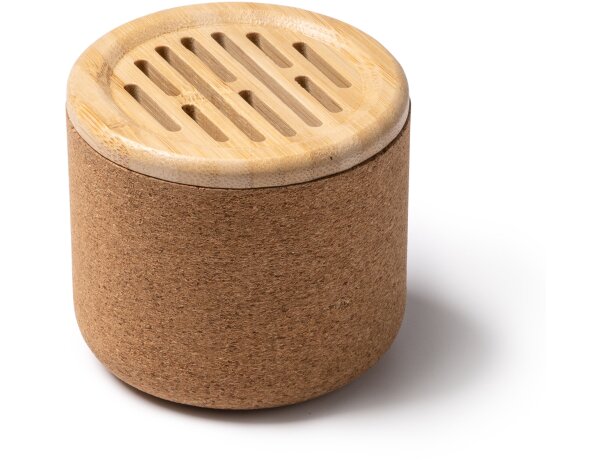 Mini altavoz bluetooth para publicidad de bambú Yamo Crudo detalle 4