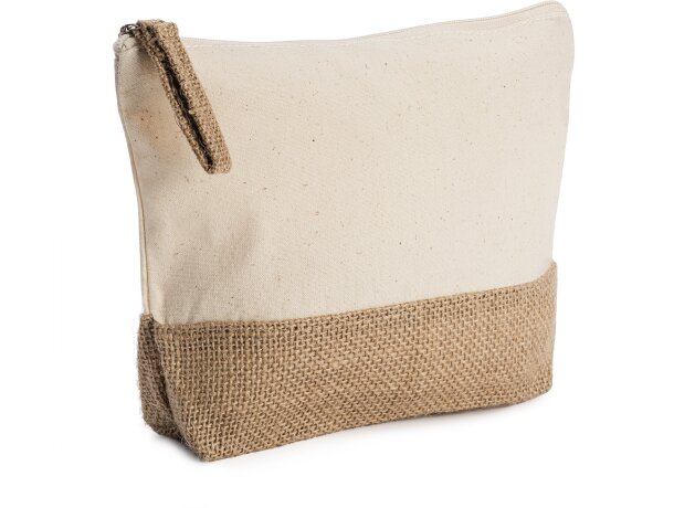 Neceser Sierra algodón yute natural cremallera viaje ecológico Crudo detalle 4