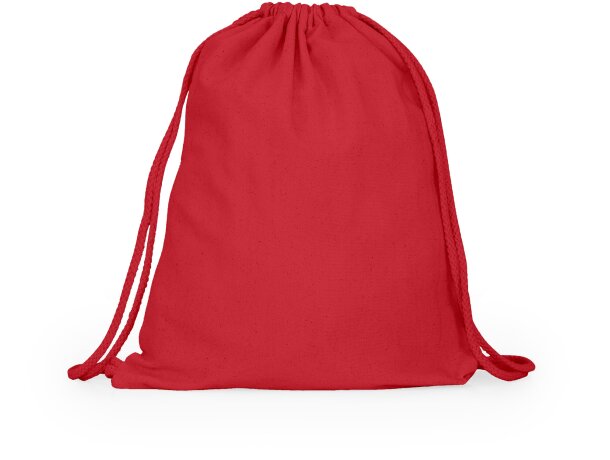 Mochila de cuerdas para publicidad algodón Adare Rojo detalle 9
