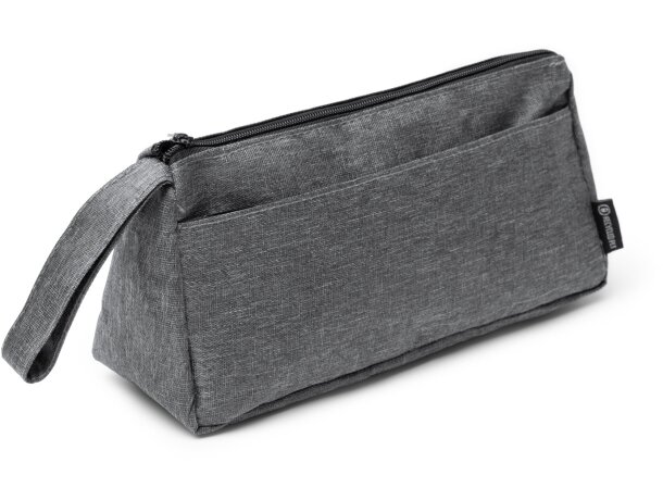 Neceser Yulia de 300D RPET con compartimento y bolsillo exterior Negro detalle 4