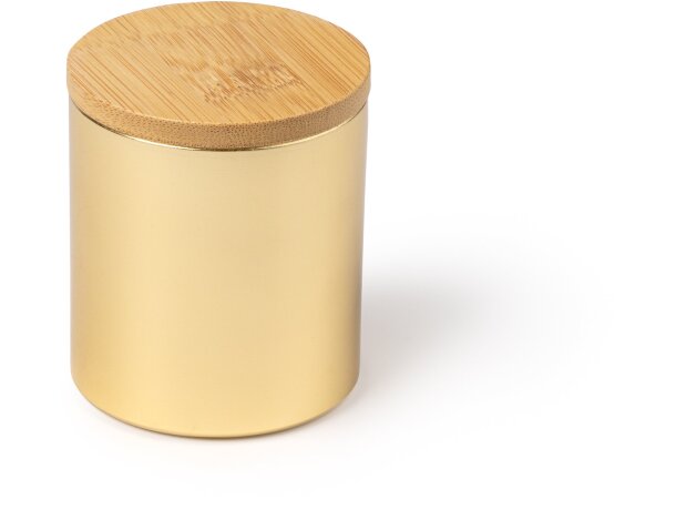 Vela aromática Maris con recipiente de aluminio y tapa bambú Negro detalle 6