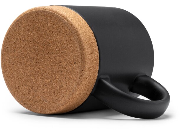 Taza cerámica Nurix 320ml con base de corcho extraíble Blanco detalle 3