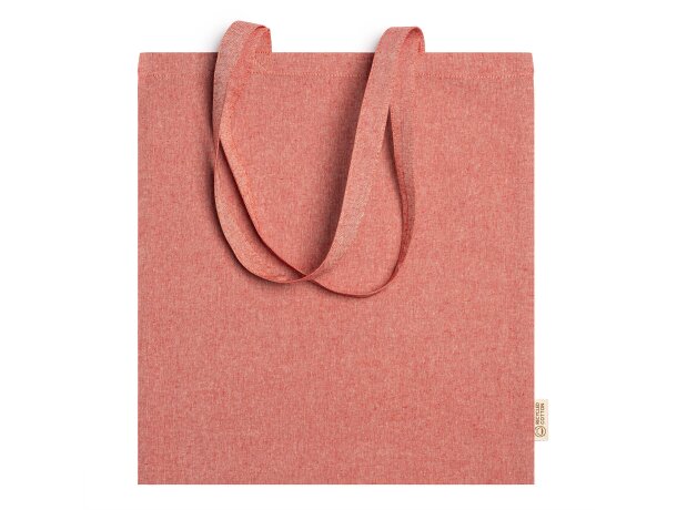Bolsa algodón acabado jaspeado reciclado 120 g/m2 Rivoli Rojo detalle 8