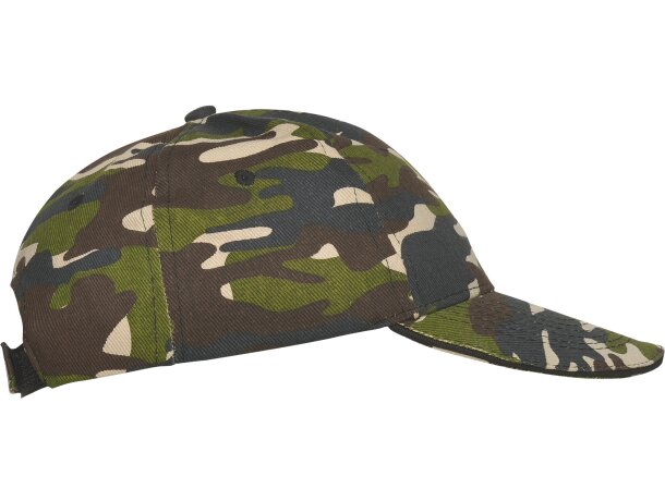 Gorras béisbol cierre velcro de algodón 260 g/m2 Panel Camuflaje bosque detalle 32