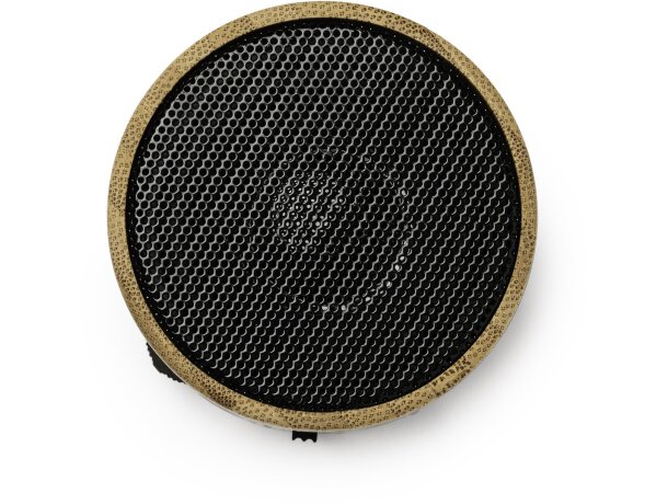 Altavoz con bluetooth de bambú Nervo Blanco detalle 2