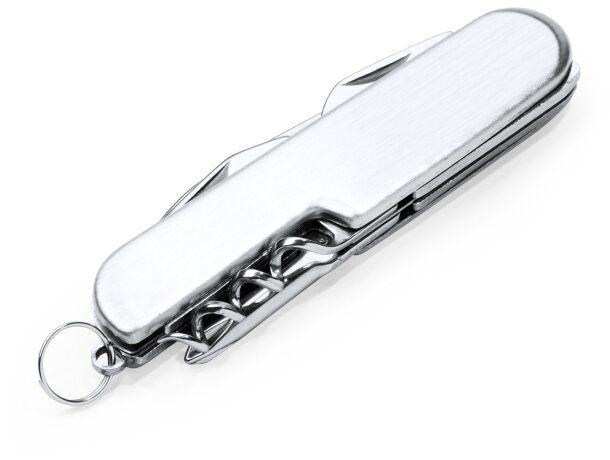 Navajas multiusos de 6 funciones con logo acero Zora Plata detalle 5