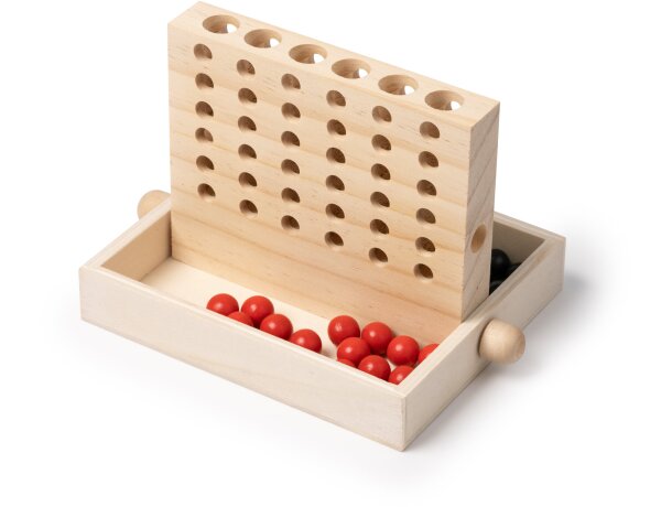 Juego de mesa Vicos natural de madera con 4 en raya Crudo detalle 4