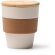 Vaso Lovren con tapa bambú y banda corcho 350ml eco Beige