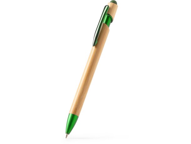 Bolígrafo bambú Vilon con puntero táctil y carga jumbo Negro detalle 3