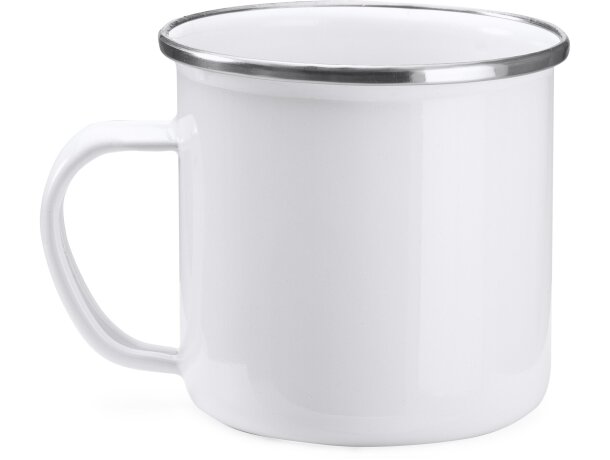 Taza metálica sublimación DAMASCO Blanco detalle 5